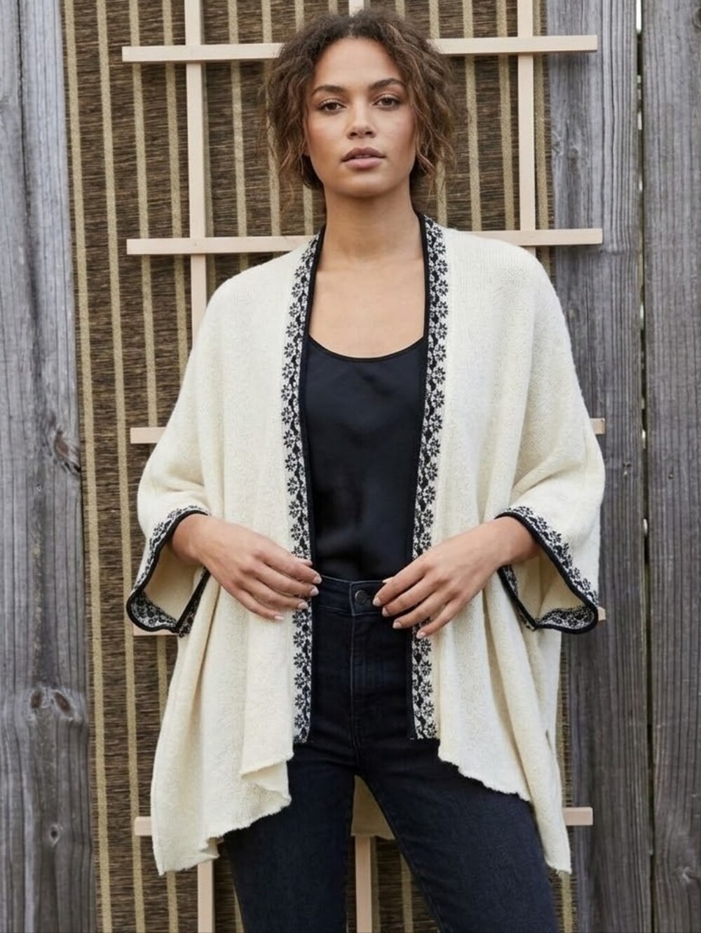 Simply Natural 100% Baby Alpaca Sweater Cape Shrug | One Size